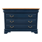 Commode with 3 drawers in Louis-Philippe style – Solid cherry wood – Versailles parquet top