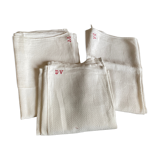 Trio of old tea towels special glass