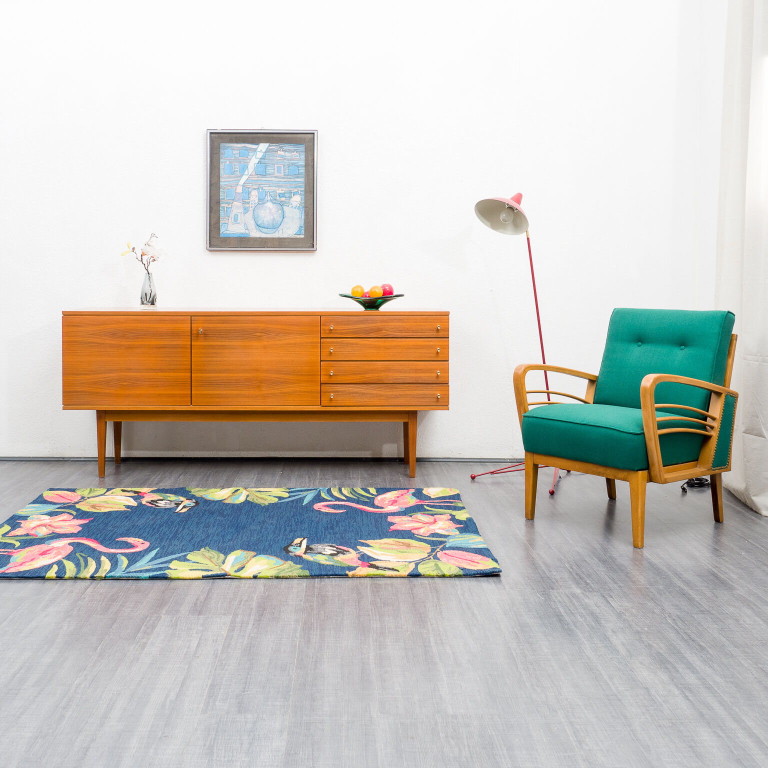 Vintage row, walnut, restored