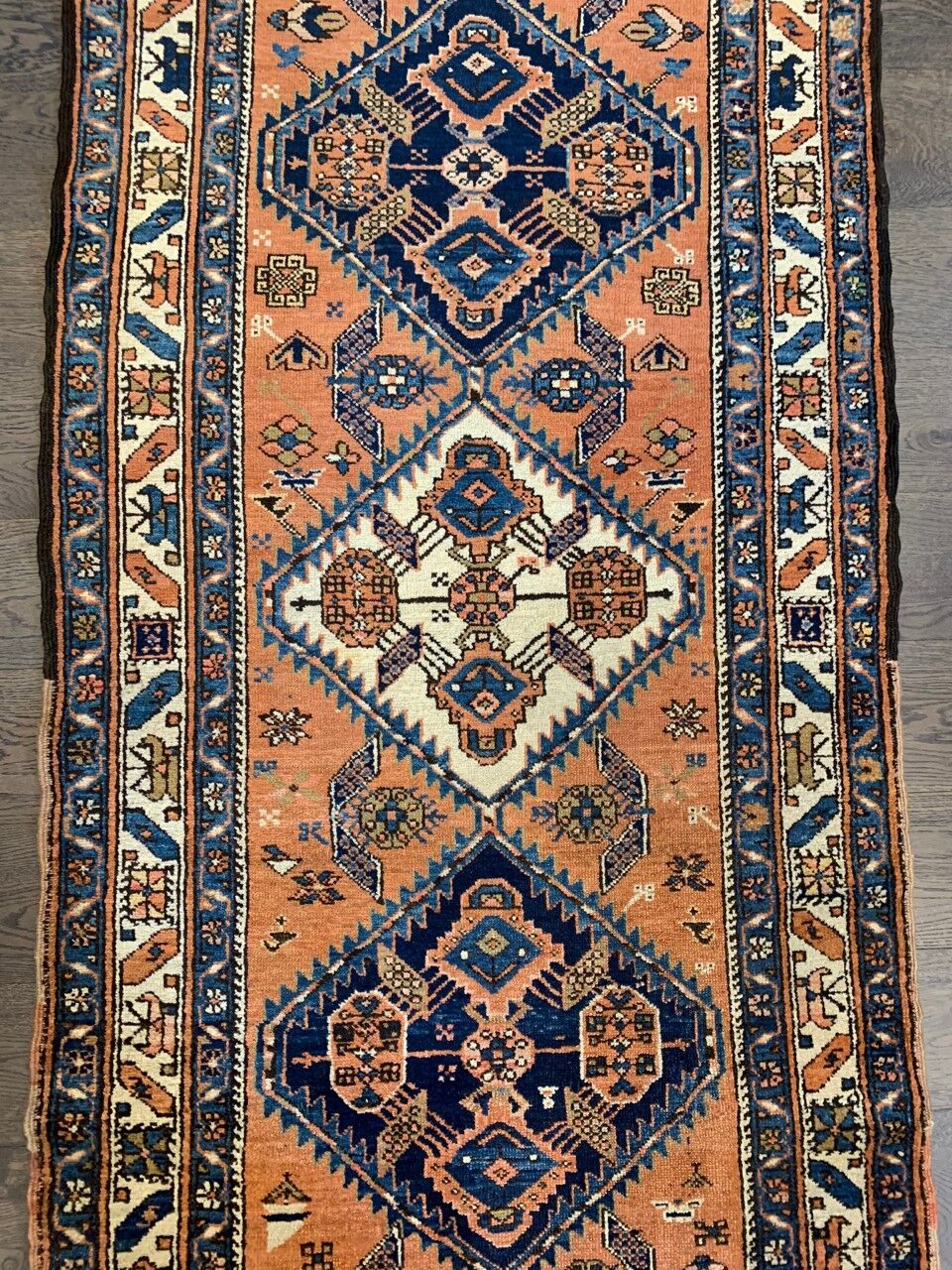 Antique handmade Heriz Karaja rug