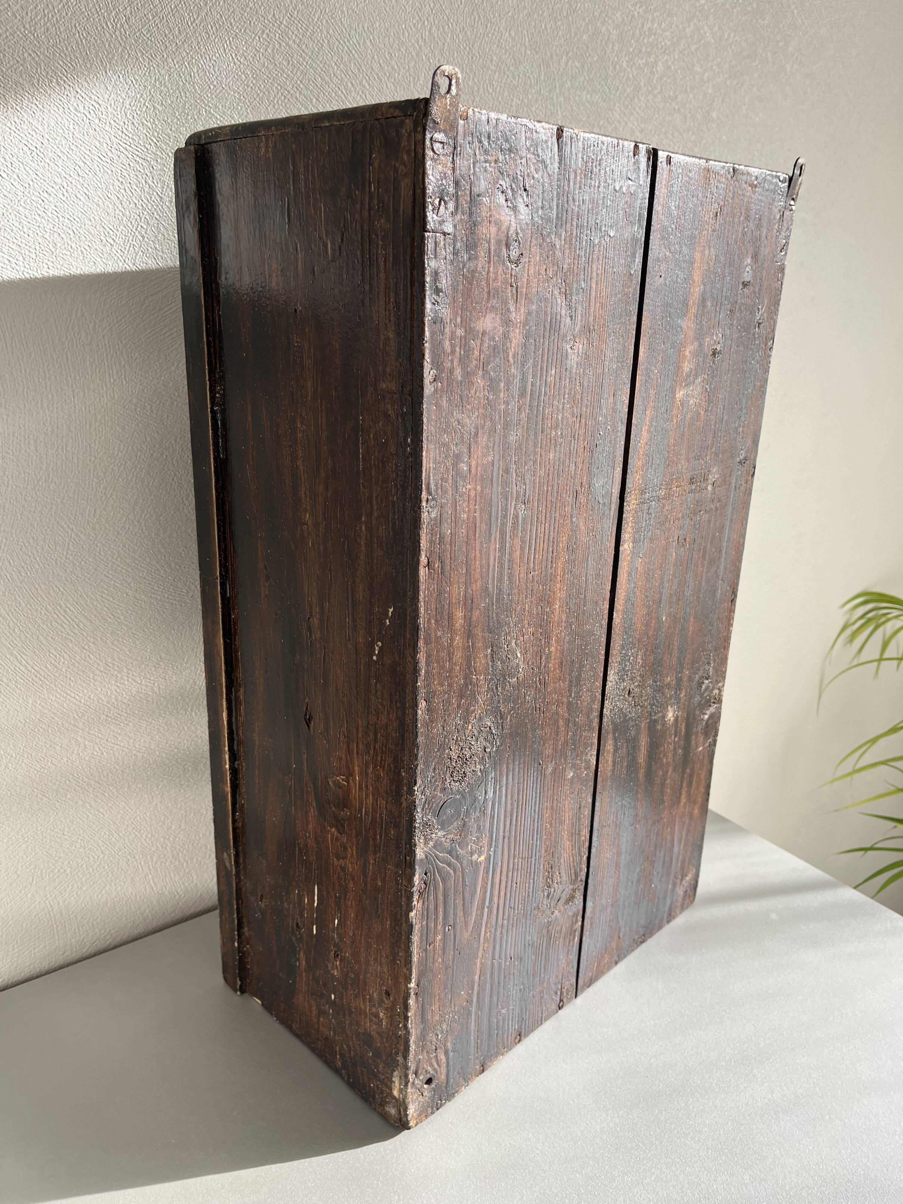 Patinated wooden toilet cabinet / pharmacy