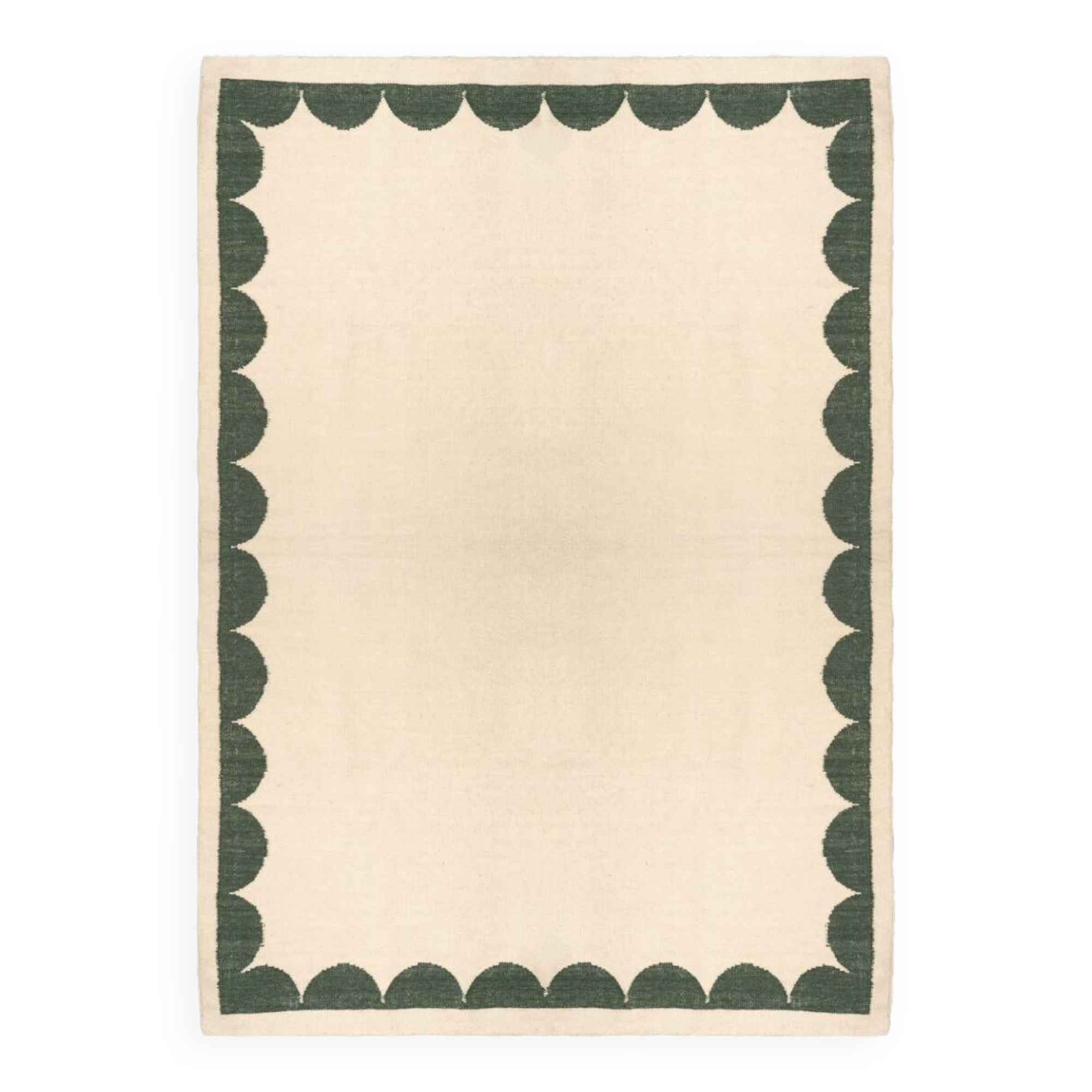Green wool rug