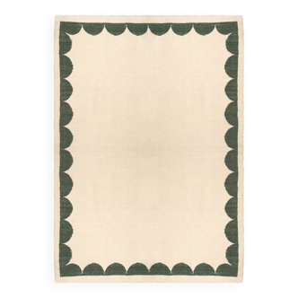 Green wool rug