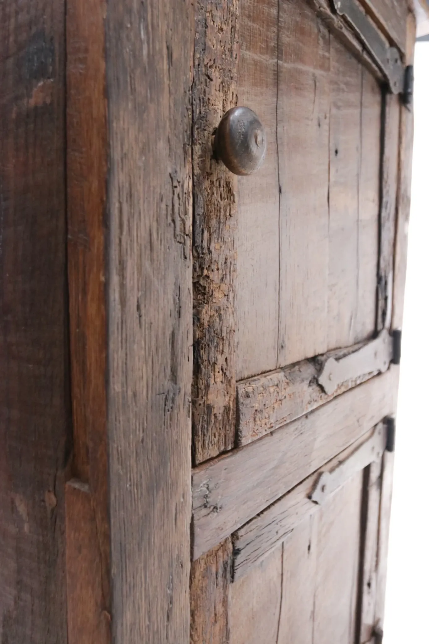 18th-century German primitive cabinet on sledge feet with forged hardware