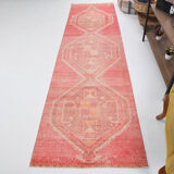 Red vintage runner rug, 91x341cm