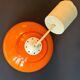 Vintage sixties orange glass pendant light