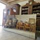 Antique Venetian brasserie mirror in eglomisé glass