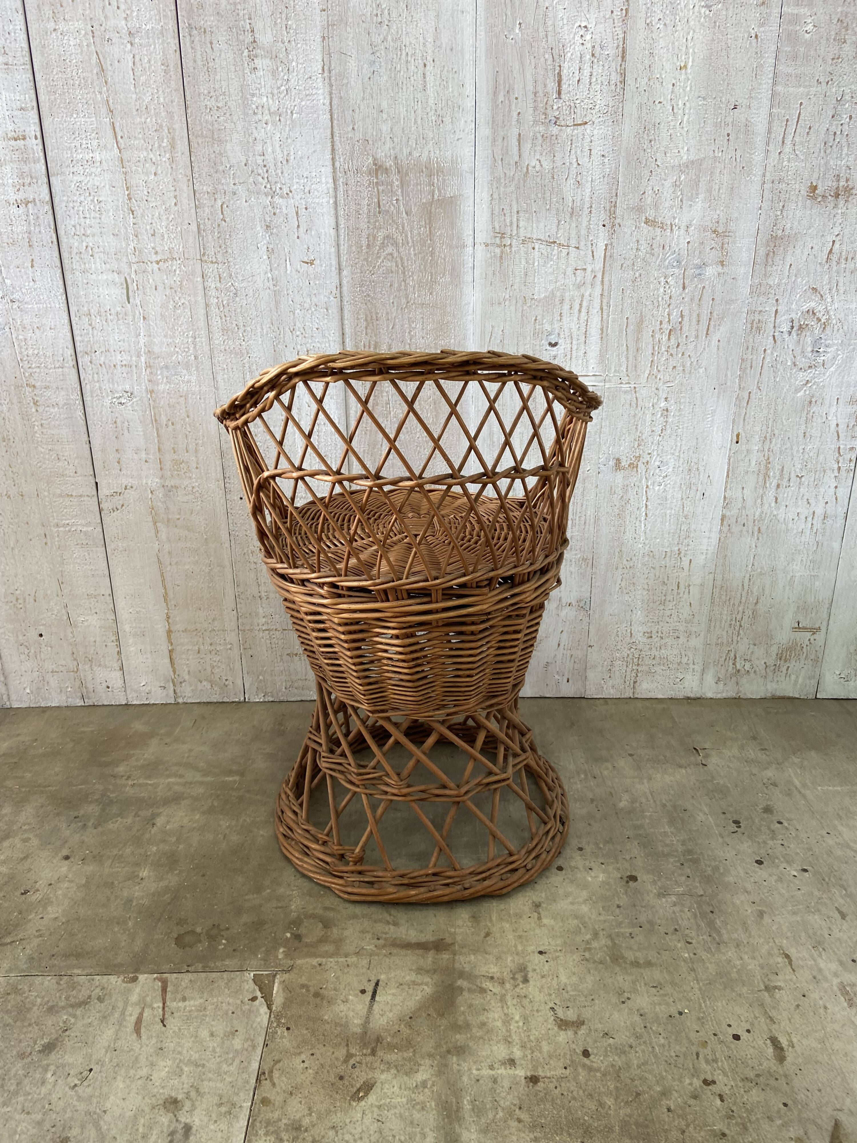 Vintage wicker children's armchair