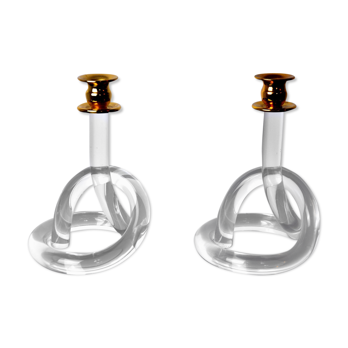 Pair of candle holder Dorothy Thorpe, lucite, 1970