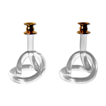 Pair of candle holder Dorothy Thorpe, lucite, 1970
