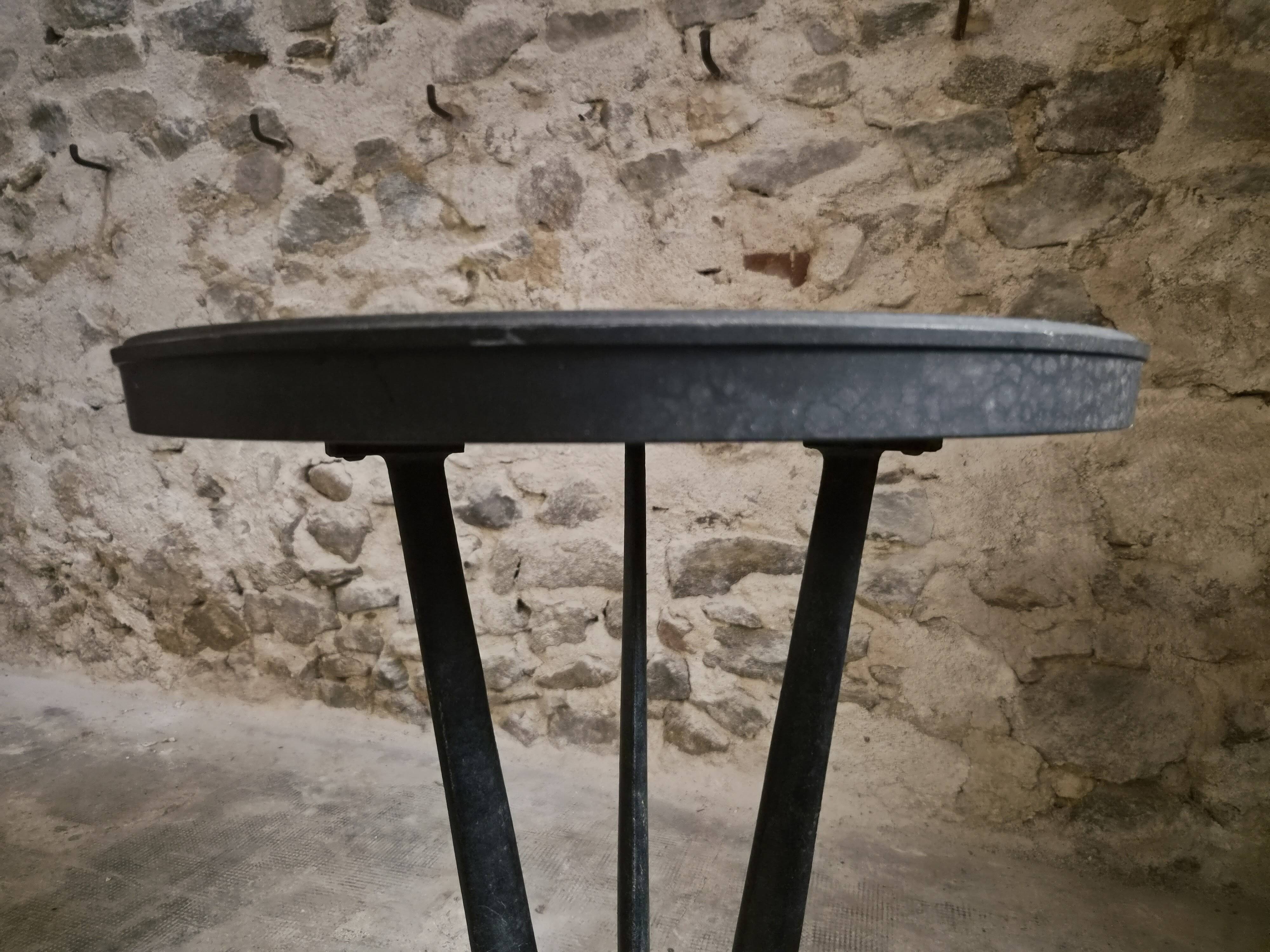 Table bistrot art déco française avec plateau Rex bakélite – c.1930–1940