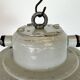 Grey Industrial Aluminium Cage Pendant Lamp with Frosted Glass, 1970s