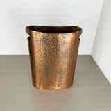 Original Metal Copper and Rattan Hollywood Regency Umbrella Stand Germany, 1950s