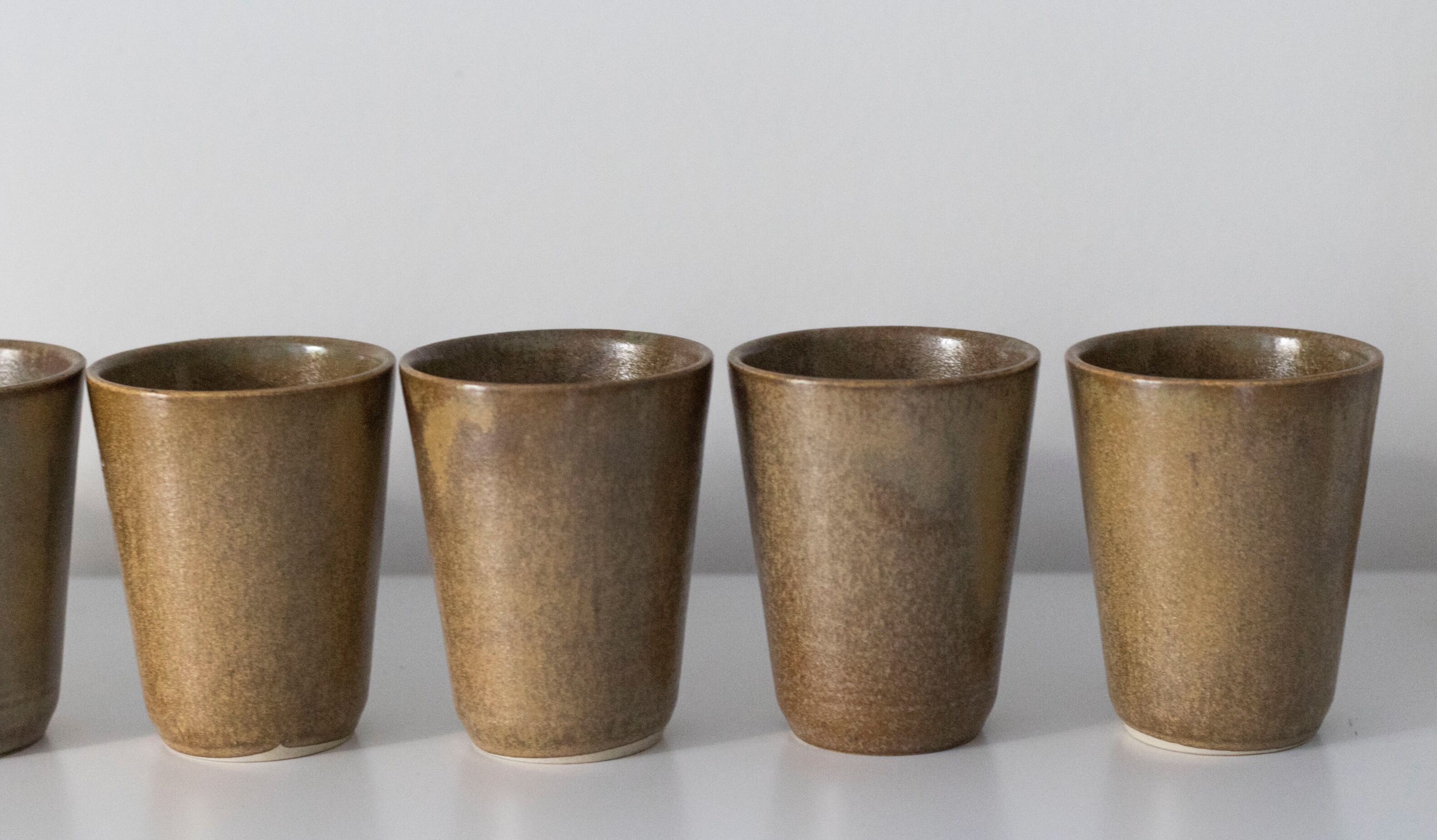 Set of 8 Digoin sandstone glasses