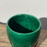 Green art deco ceramic vase