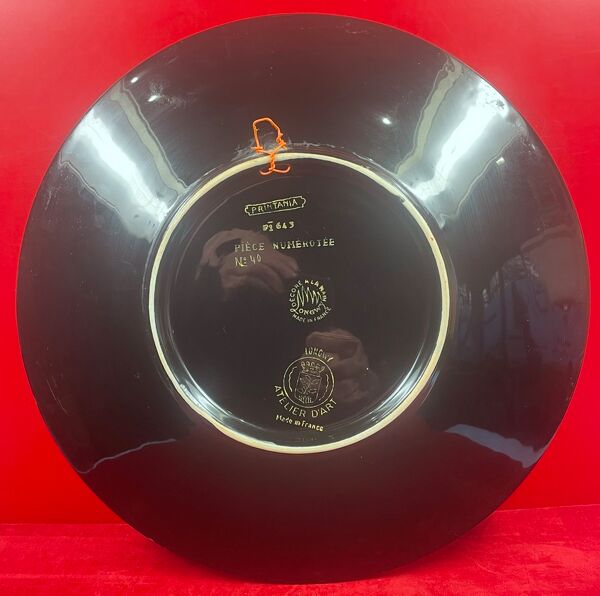 Plat n° 40 en emaux de longwy l'arbre aux oiseaux mp chevallier 37 cm