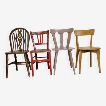 Ensemble de 4 chaises dépareillées