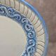 Plat ovale vintage Bassano décor bleu fleuri relief