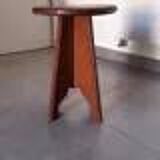 Tabouret ancien en chêne massif art populaire