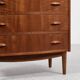 Midcentury Danish chest of 6 drawers in teak 1960s - bowed front