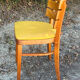 Office chair – Baumann style – Desk – Wood and yellow faux leather