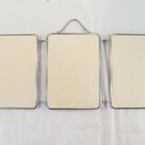 Old vintage barber triptych mirror