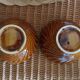Antique faceted earthenware bowls