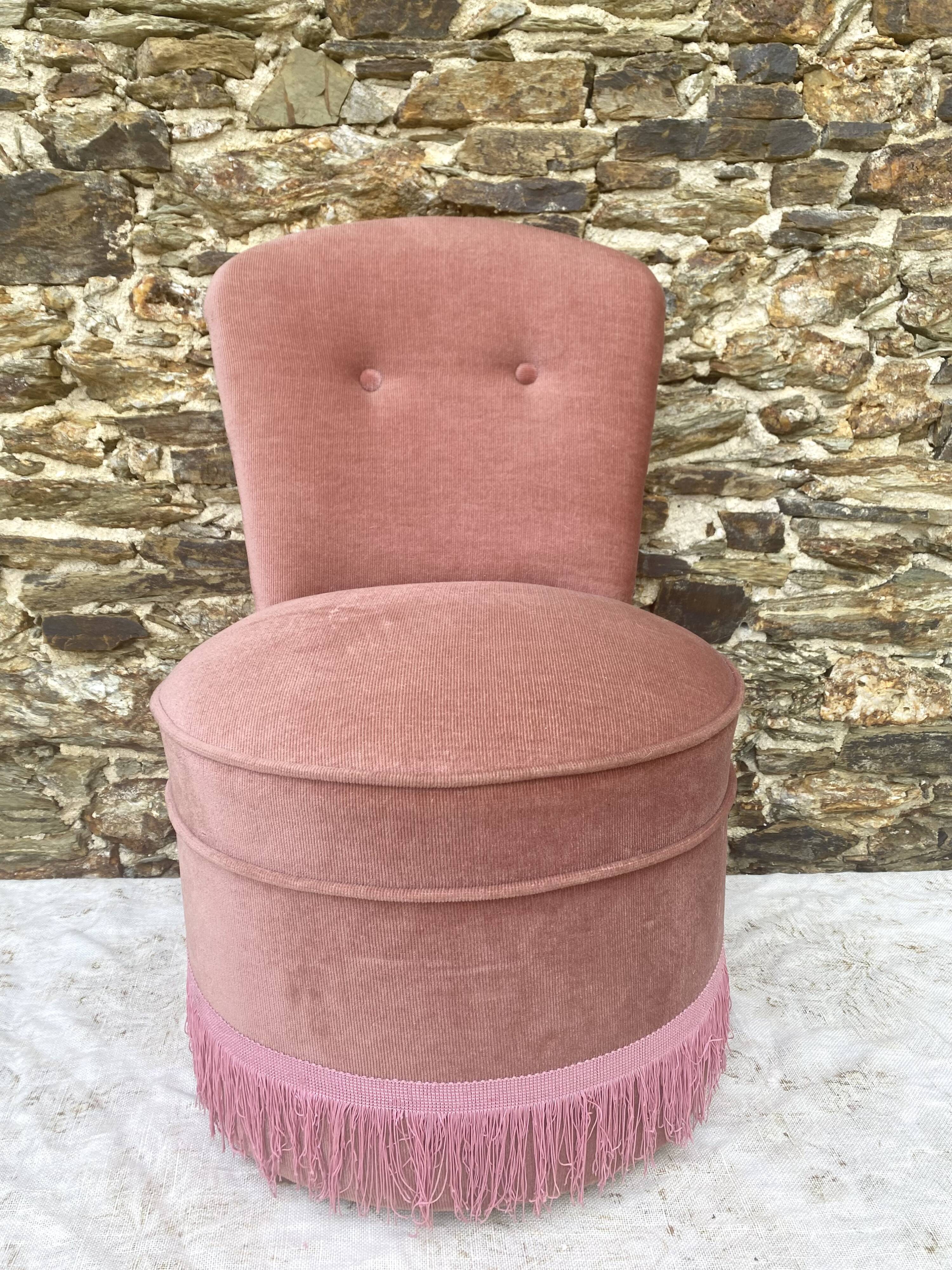 Toad armchair, vintage velvet fireside chair