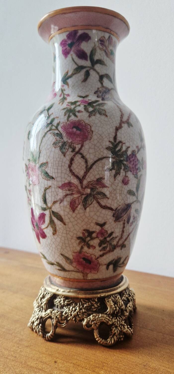 Porcelain and bronze vase