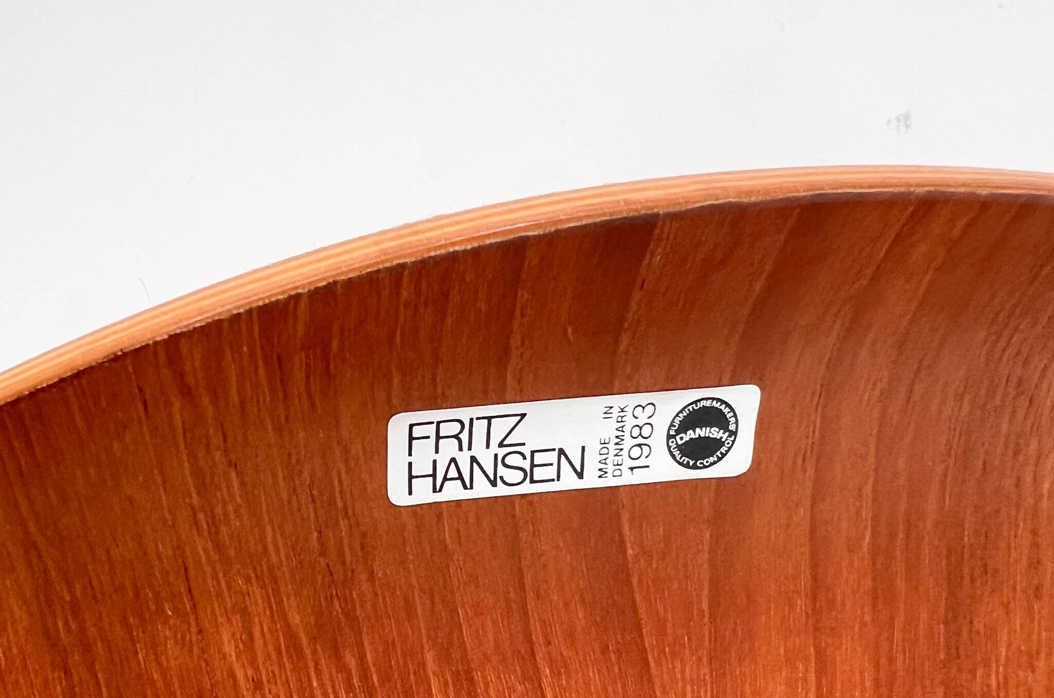 Wooden 3207 chair by Arne Jacobsen for Fritz Hansen, 1980s