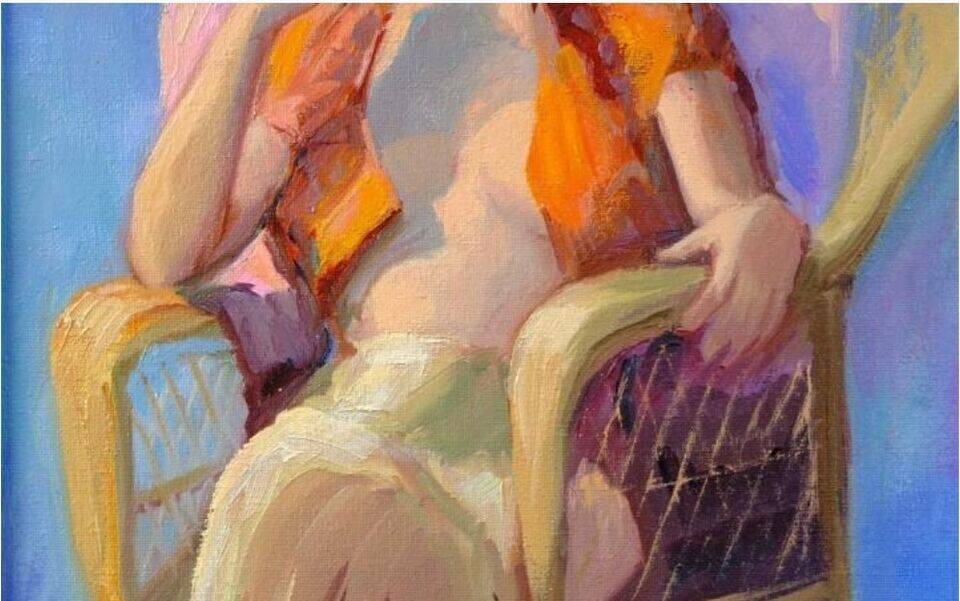 Tableau Huile Vintage Portrait De Femme Impressionniste 20ème Siècle