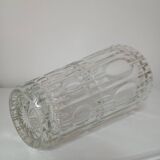 Chiseled glass vase, "round and striped" patterns