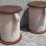 Pair of "bobbin" stools or end tables