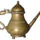 Verseuse, jug or ethnic teapot, antique, in bronze, India, 32x25cm
