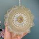 Vintage glass holophane pendant light