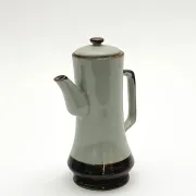 Cafetière en grès émaillé bicolore
