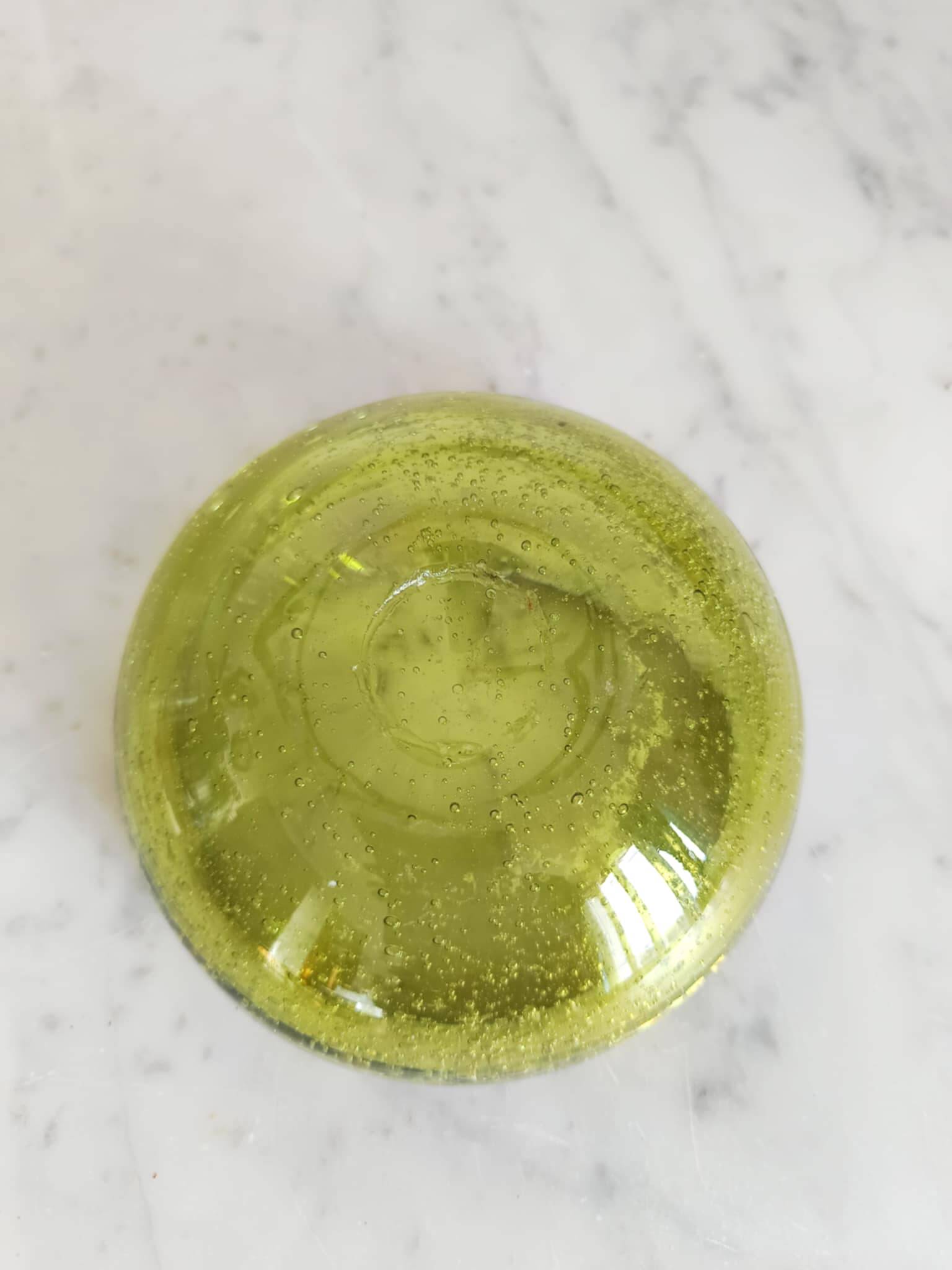 Cendrier en verre bullé