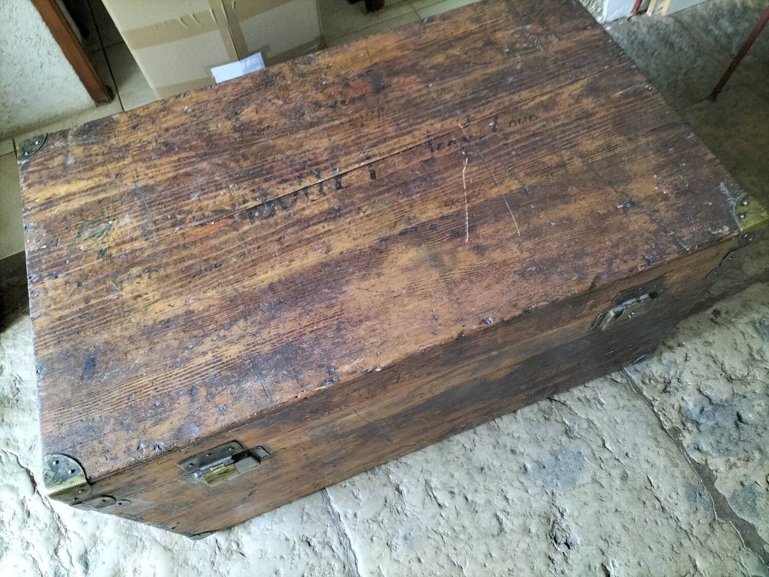 Antique trunk from the late 19th century