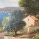 Tableau ancien, paysage provençal, signé, XXe siècle