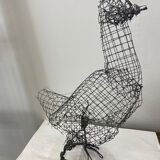 Sculpture poule en métal