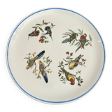 Plat rond en porcelaine oiseaux
