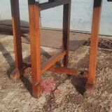 Old rustic oval folding wooden farmhouse table