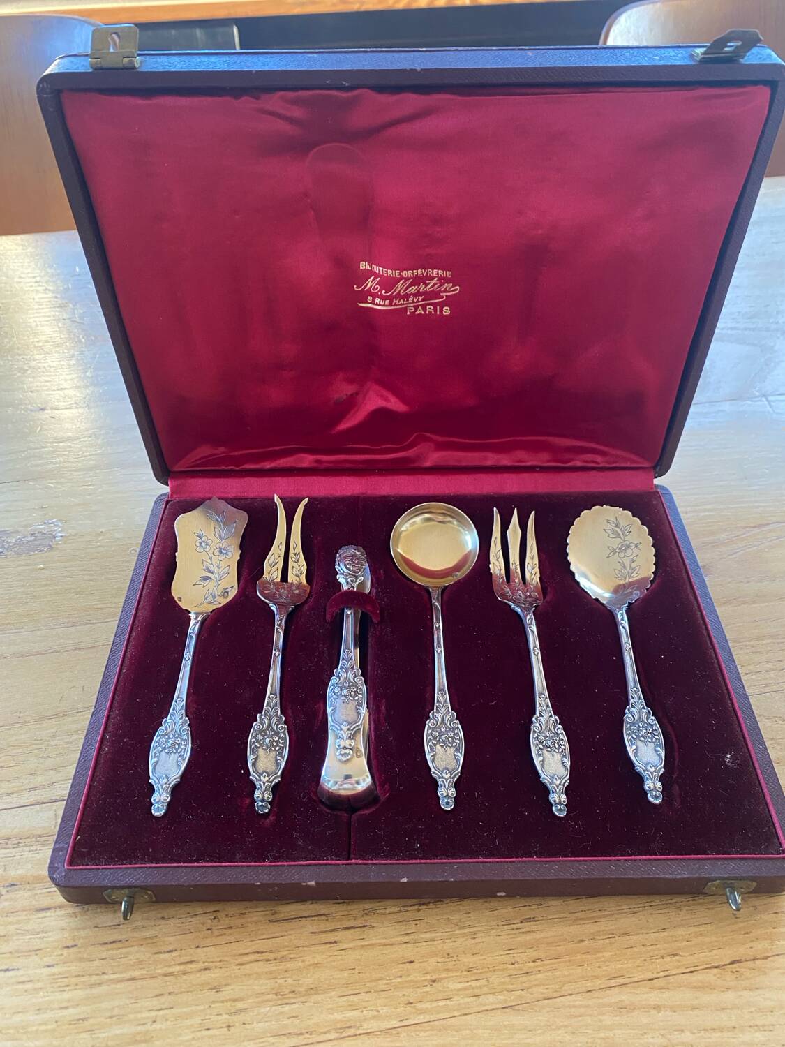 Solid silver mignardises cutlery set