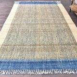 Mustard Kilim Rug- Yellow Blue Kilim Rug 190x290cm wool kilim tapi