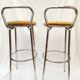 Paire de tabourets de bar en métal chromé velours Rodet