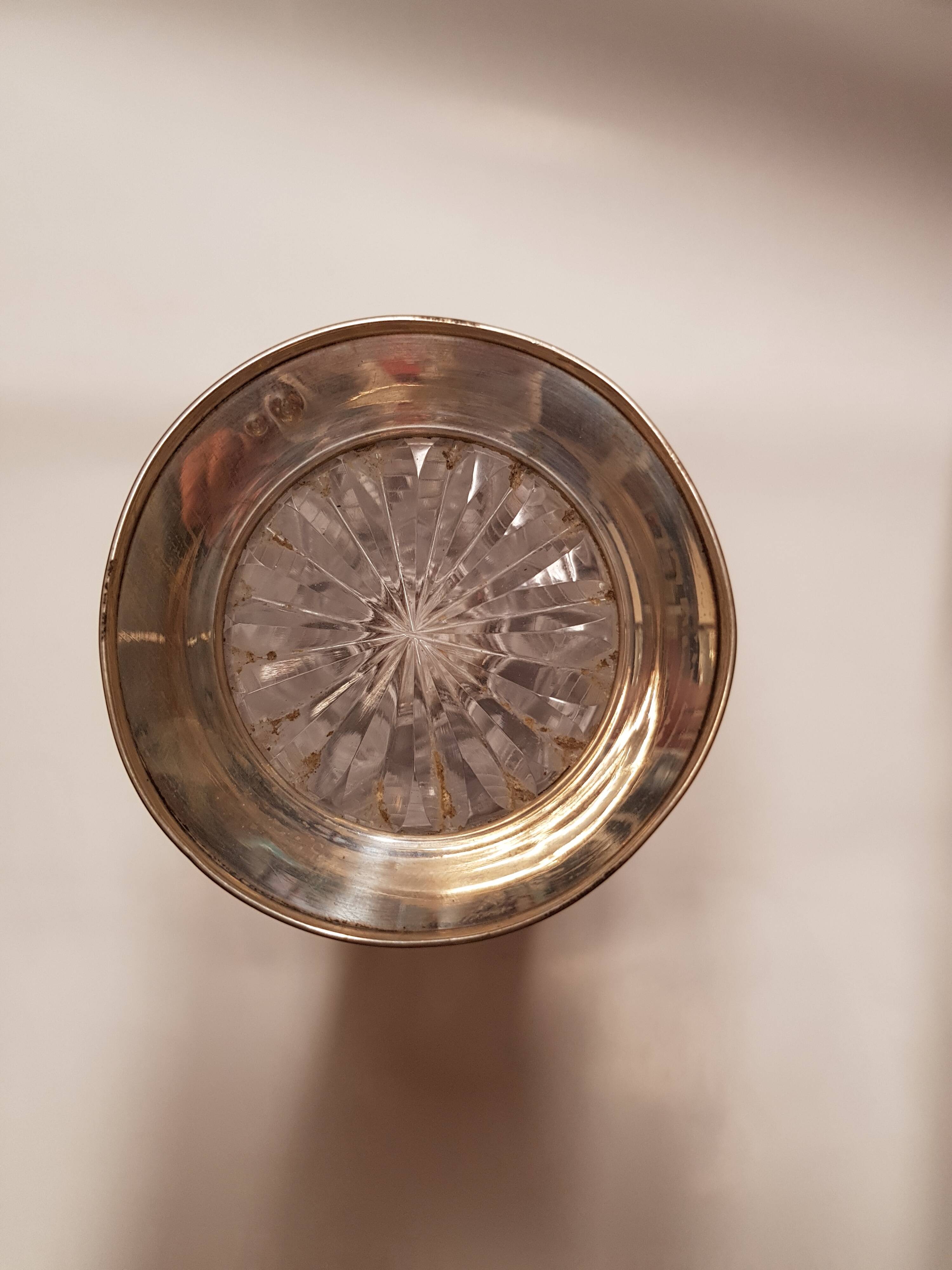 Vase cristal et argent 1930