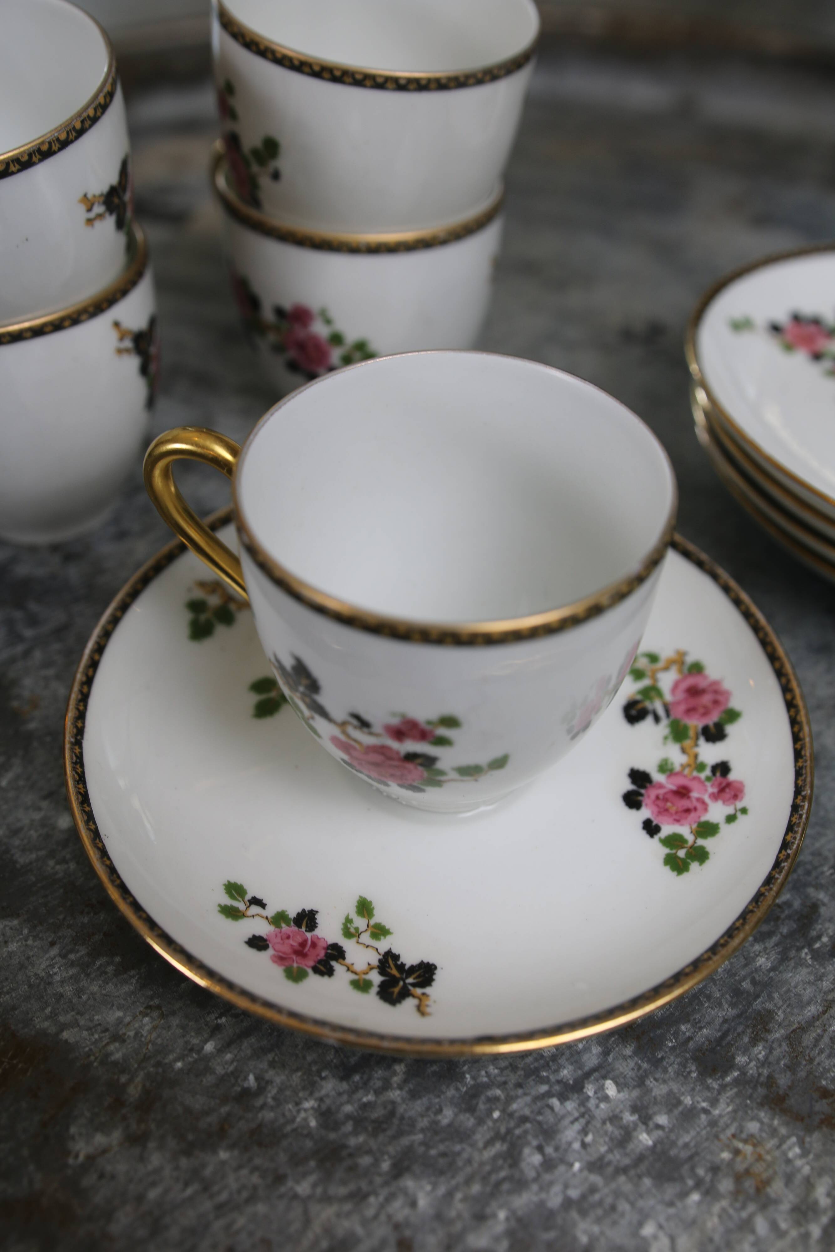 Limoges porcelain coffee service F.Legrand (13 pieces), early 20th century
