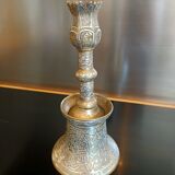 Bougeoir ottoman ciselé et fil d'argent