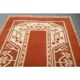 1970's Vintage Turkish Milas Handmade Wool Cotton Orange Area Rug 88x136