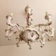 Large hand-painted gilded chandelier mangani ceramiche porcelain